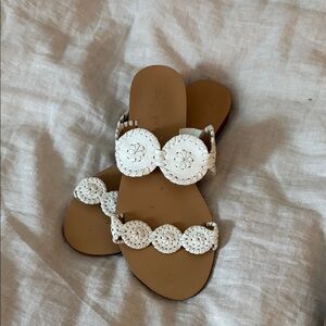 Jack Rogers White and Tan Sandals